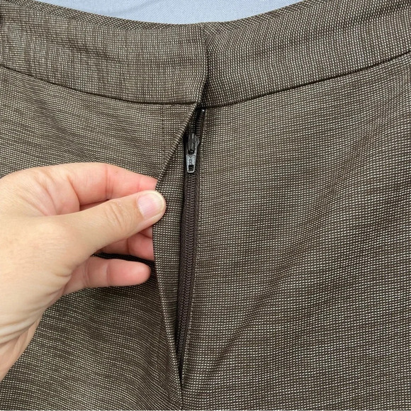 Lafayette 148 Brown Wool Blend Straight Leg Trousers / Dress Pants Size 12 - Picture 2 of 7